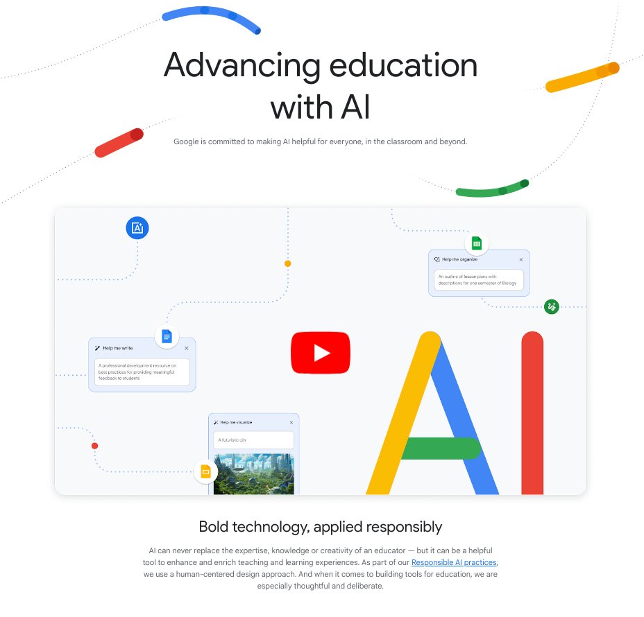 Google for Education (@googleforedu) on Twitter photo AI is here to enhance education! 🚀 With tools like <a href="/GeminiApp/">Google Gemini App</a>, #AI helps educators save time, boost creativity, and create personalized learning experiences for students. Explore our site to learn about our commitment to making #AI helpful for everyone! goo.gle/AI-for-Edu AI is here to enhance education! 🚀 With tools like <a href="/GeminiApp/">Google Gemini App</a>, #AI helps educators save time, boost creativity, and create personalized learning experiences for students. Explore our site to learn about our commitment to making #AI helpful for everyone! goo.gle/AI-for-Edu