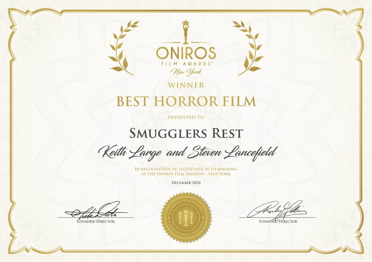 KLensUK (@klensuk1) on Twitter photo Thank you <a href="/OnirosFilmAward/">Oniros Film Awards® - New York</a> for awarding our new short film 'Smugglers Rest' Best Horror Film in your December awards <a href="/StevenLancefiel/">Steven Lancefield</a> <a href="/KeithLarge3/">Keith Large</a> <a href="/ritajagpal/">Rita jagpal</a> #NewYork Thank you <a href="/OnirosFilmAward/">Oniros Film Awards® - New York</a> for awarding our new short film 'Smugglers Rest' Best Horror Film in your December awards <a href="/StevenLancefiel/">Steven Lancefield</a> <a href="/KeithLarge3/">Keith Large</a> <a href="/ritajagpal/">Rita jagpal</a> #NewYork