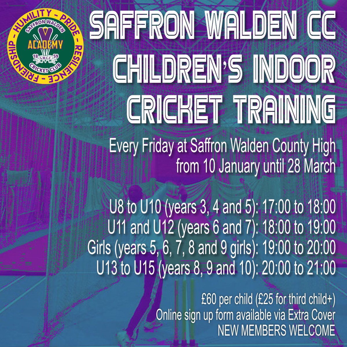 Saffron Walden CC (@swcccrocus) on Twitter photo Weβre Back! π·
The new year has arrived, and winter nets are set to begin!
Senior Training:
π Location: <a href="/HECCSport/">The HECC - Hertfordshire & Essex Cricket Centre</a>
π
Dates: Wednesdays, 15th January β 26th March 2025
β° Time: 7:00 β 9:00 pm π₯
Swipe across for details on junior training β©
#SWCC #SaffronWaldenCricket Weβre Back! π·
The new year has arrived, and winter nets are set to begin!
Senior Training:
π Location: <a href="/HECCSport/">The HECC - Hertfordshire & Essex Cricket Centre</a>
π
Dates: Wednesdays, 15th January β 26th March 2025
β° Time: 7:00 β 9:00 pm π₯
Swipe across for details on junior training β©
#SWCC #SaffronWaldenCricket