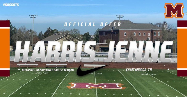 Harris Jenne (@harrisjenneol25) on Twitter photo After great conversations with <a href="/QBCoachFox/">Ben Fox</a> and <a href="/_CoachDMartin/">David Martin</a>, I am blessed to receive an offer from Maryville <a href="/MCScotsFootball/">Maryville College Football</a> After great conversations with <a href="/QBCoachFox/">Ben Fox</a> and <a href="/_CoachDMartin/">David Martin</a>, I am blessed to receive an offer from Maryville <a href="/MCScotsFootball/">Maryville College Football</a>