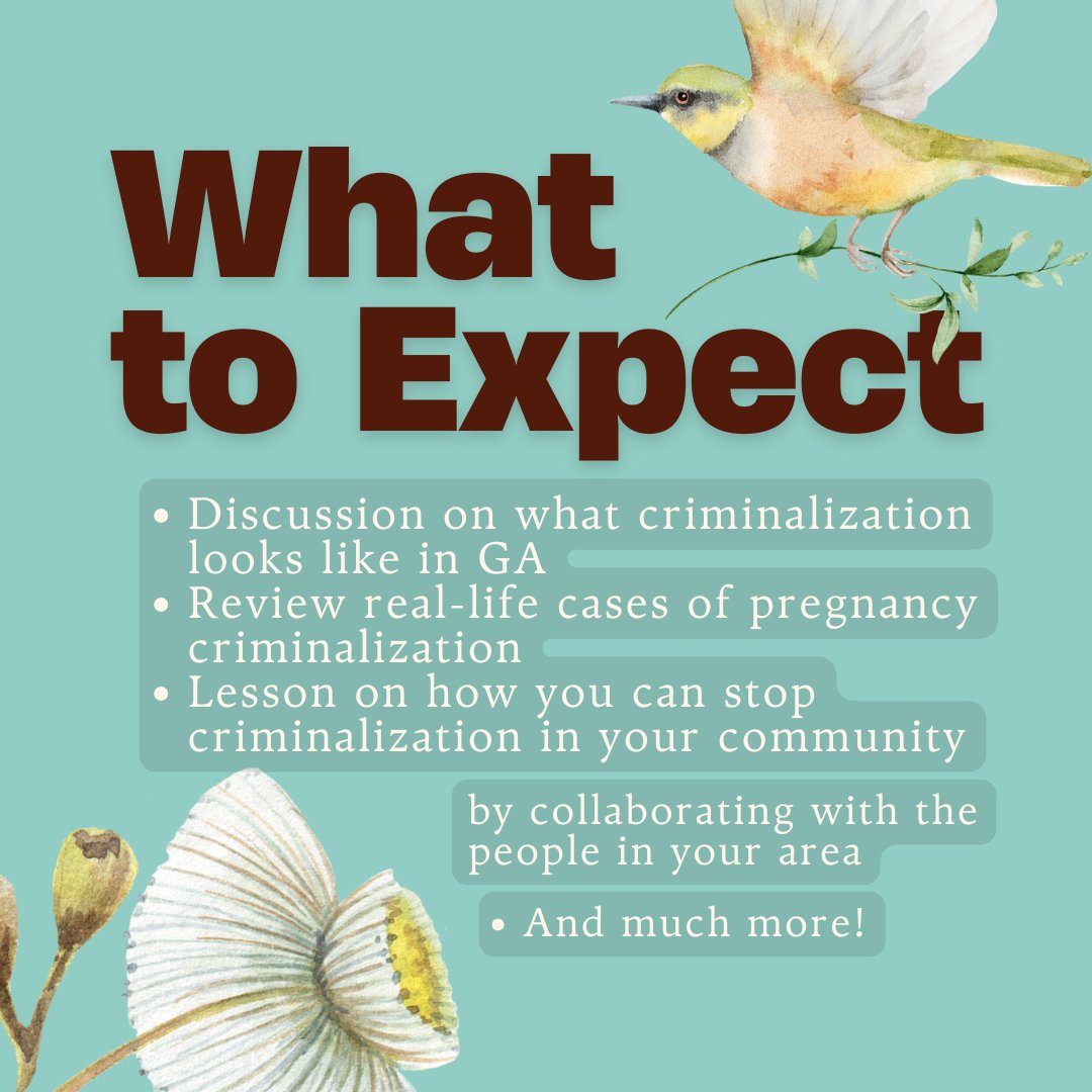The current abortion ban in Georgia and others around the country targets our communities through surveillance, fear, and incarceration.

We can be the barrier between pregnant people and criminalization. Learn how THIS WEDNESDAY at 6:30 pm. Sign up: tinyurl.com/DecrimGA🔗