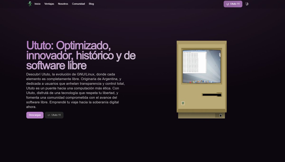 UtutoLinux's tweet image. ¡Hemos vuelto!
Feliz año nuevo para todes.
Este año cumplimos 25 años y para arrancar el año les traemos el sitio web renovado, por aca (si, tiene tema oscuro)
ututo.ar
Y de paso ya pueden bajar la versión beta de Ututo por aca
descargas.ututo.ar/iso/