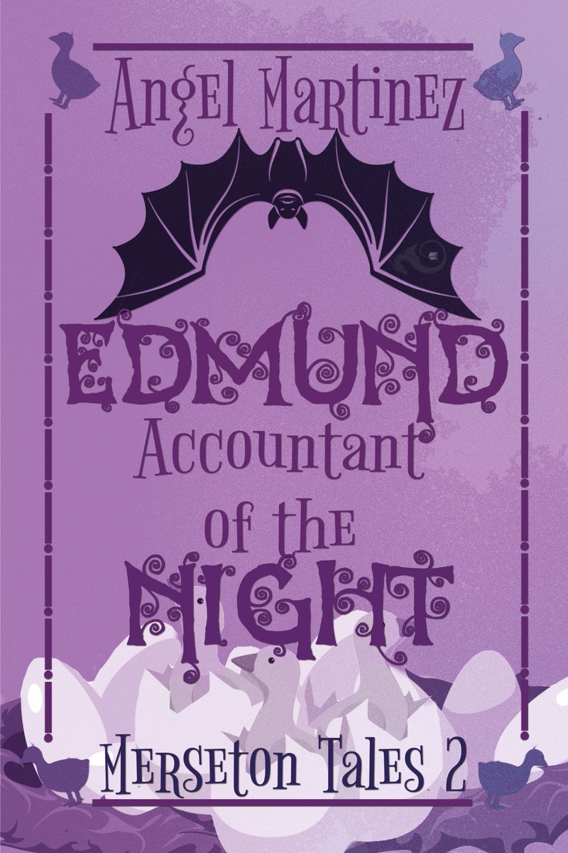 Return with us to Merseton, Edmund, Accountant of the Night, is out now! 🦇🦇🦇 This book contains an adorable fruit bat, geese of frightening properties (since when aren't they?), co-habitating demons, and a guaranteed HEA.

Amazon: amazon.com/gp/aw/d/B0DQBT…

#cozyfantasy