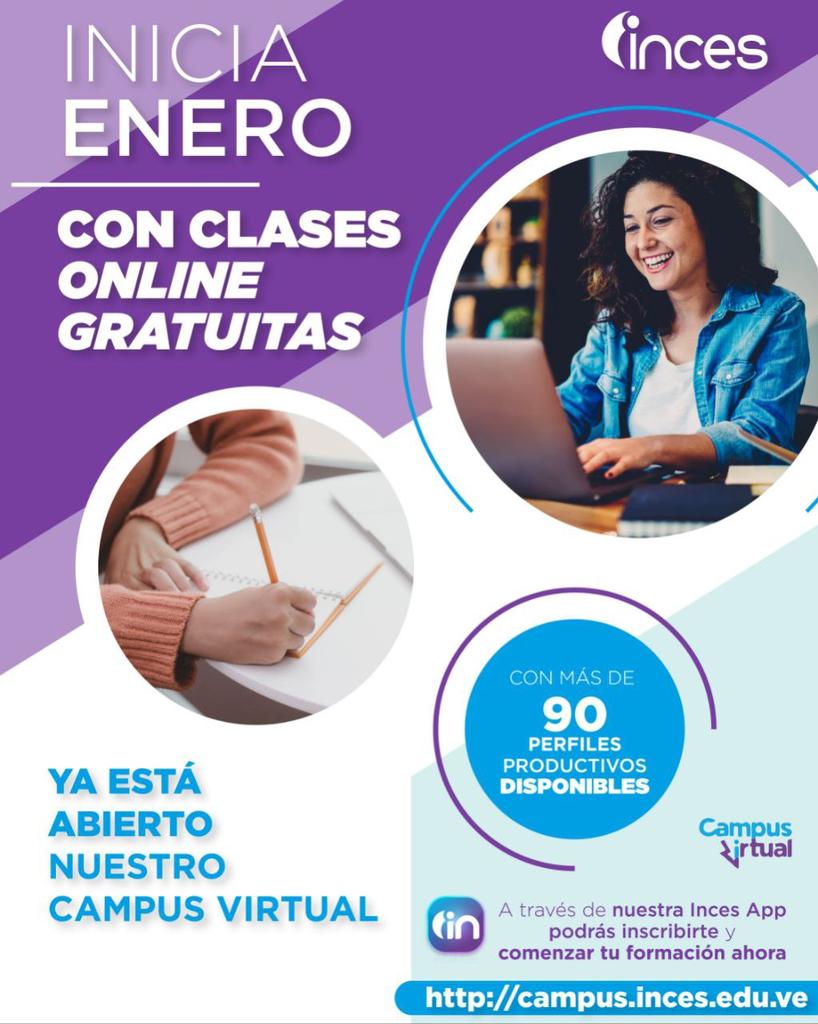 MeridaInces1's tweet image. Inicia este 2025 formándote para el mundo laboral.

Nuestro campus virtual está abierto y te ofrece más de 90 perfiles productivos que puedes cursar en línea y es gratis.
En el Inces estamos listos,  no esperes más, entra en campus.inces.edu.ve y...  ¡Aprende la Técnica!