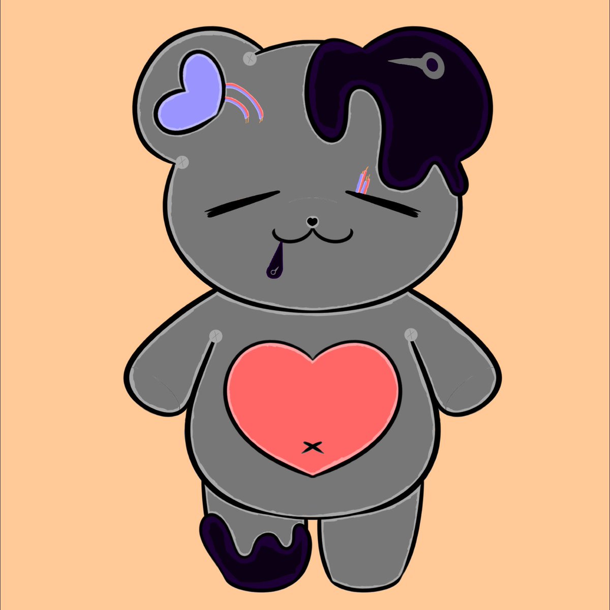 Shiveles_Silver's tweet photo. I introduced hunie bot mark 1 to be used for all your wholesome loving needs just press the button on the nose and it can be your lovable friend for up to 8 hours before recharging and the black slug is cooler for the bot and non toxic doesn’t mean you should eat it #BuildAHunie https://t.co/1SSJdn4ZKN