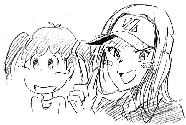 空色ユーティリティ、頬の紅が輪郭線からはみ出るキャラがなんか懐かしかった。 