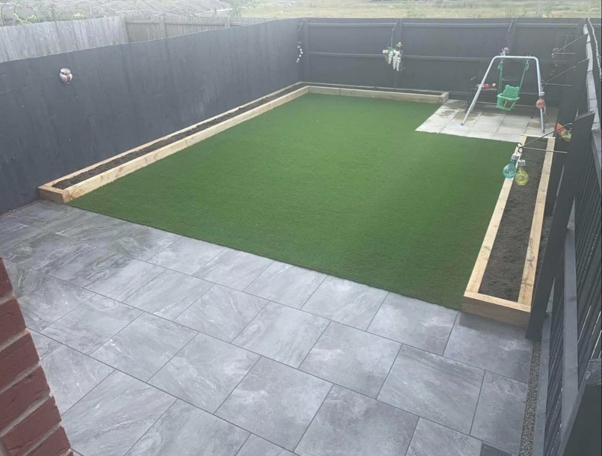 LawnWorldNW's tweet photo. We’re excited to showcase one of our recent projects – a stunning porcelain and K9 grass installation! https://t.co/E9X7Vrhw8m