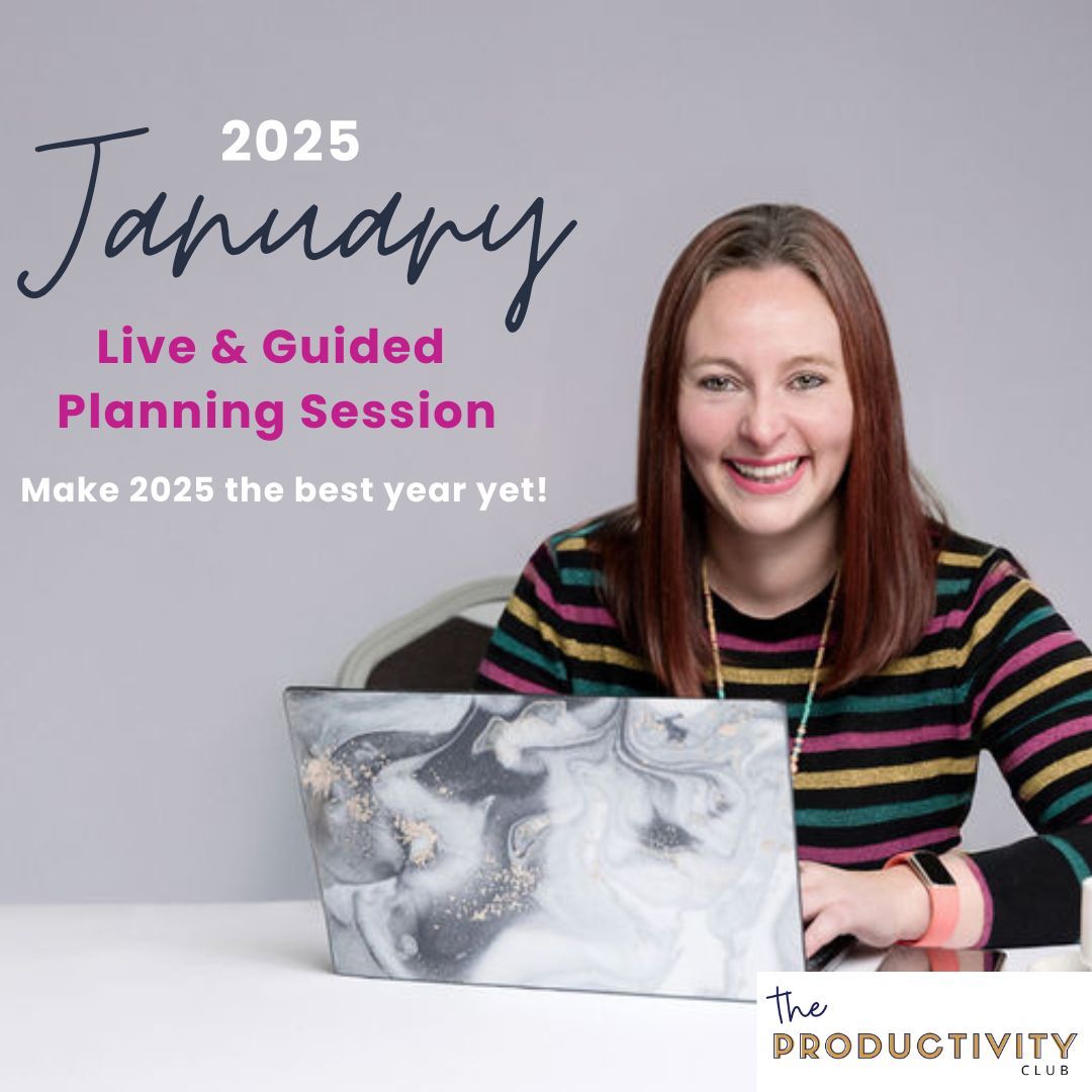 Have you set your 2025 goals, but want further advice on making sure you achieve them by the end of the year with less stress and overwhelm? Then come join Liz for this free session! 

🗓 When: 9th Jan 2025 10-12pm GMT
📍 Where: Online via Zoom 
RSVP: productivityclub.co.uk/jan2025live