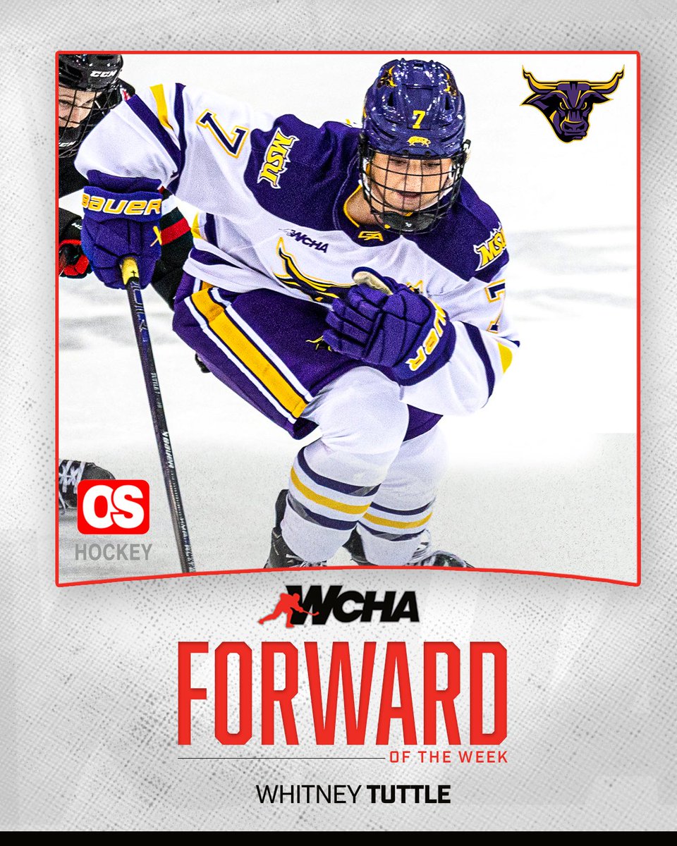 WCHA Hockey (@wcha_whockey) on Twitter photo ๐๐ช๐๐๐ ๐๐ผ๐ฟ๐๐ฎ๐ฟ๐ฑ ๐ผ๐ณ ๐๐ต๐ฒ ๐ช๐ฒ๐ฒ๐ธ๐
Whitney Tuttle recorded 4โฃ goals in <a href="/MinnStWHockey/">Minnesota State Womenโs Hockey</a>'s win over Lindenwood to help her land the WCHA Forward of the Week honor! ๐
๐๏ธwcha.com/news/2024/12/2โฆ
Presented by <a href="/OsHockeyMN/">Os Hockey Training</a> ๐๐ช๐๐๐ ๐๐ผ๐ฟ๐๐ฎ๐ฟ๐ฑ ๐ผ๐ณ ๐๐ต๐ฒ ๐ช๐ฒ๐ฒ๐ธ๐
Whitney Tuttle recorded 4โฃ goals in <a href="/MinnStWHockey/">Minnesota State Womenโs Hockey</a>'s win over Lindenwood to help her land the WCHA Forward of the Week honor! ๐
๐๏ธwcha.com/news/2024/12/2โฆ
Presented by <a href="/OsHockeyMN/">Os Hockey Training</a>
