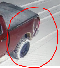 OPP_WR's tweet photo. #HuronOPP is investigating a truck theft from #Gorrie in #HowickTwp on January 2nd. Stolen: 2016 Dodge Ram 2500 black serial# 3C6UR5FL4GG346605. Suspect shown in burgundy Ram with custom rims and rear driver's side dent. If you have any info for the #OPP, please call 1-888-310-1122, or 1-800-222-TIPS, or leave a secure web tip at https://t.co/1d2QDtdsIB #Huroncounty #Theft ^cs.