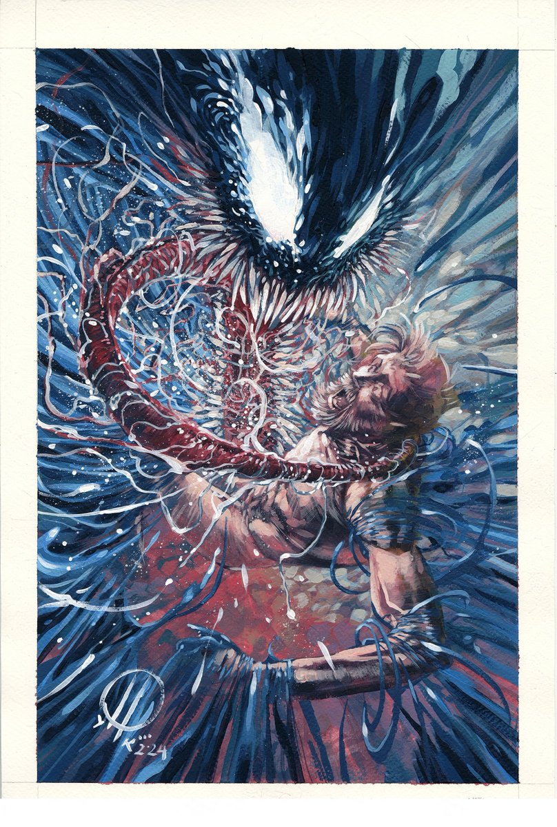 Venom Commission for OAX 2025.

11x17" acrylics on 300g paper.

A (Very slimy and slurpy) tale of love, sweat and saliva.
