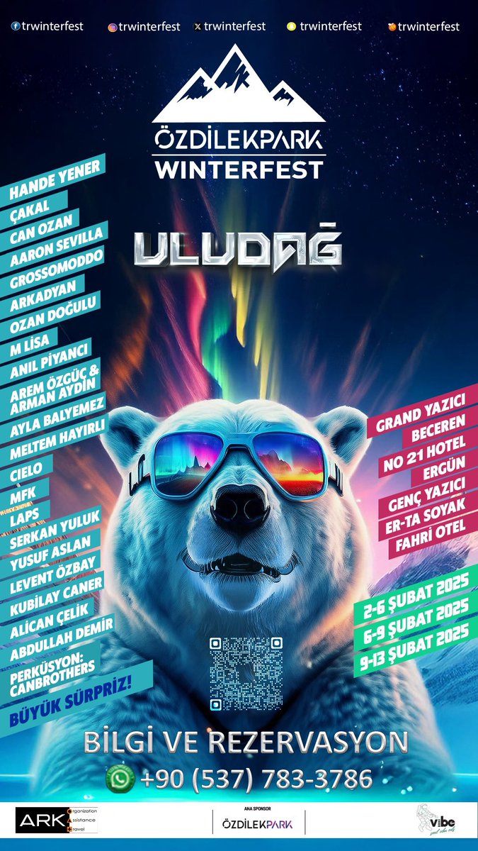 trWinterfest's tweet photo. 🏂#ÖzdilekparkWinterfest2025
#uludağ LİNE UP
#kenandoğulu
#handeyener
#çakal
#canozan
#aaronsevilla
#grossomoddo
#arkadyan
#mlisa
#anilpiyancı
#aremarman
#aylabalyemez
#meltemhayırlı
#cıelo
#mfk
#laps
#serkanyuluk
#yusufaslan
#leventözbay
#kubilaycaner
#abdullahdemir
#canbrothers https://t.co/QBJYqcTLB1