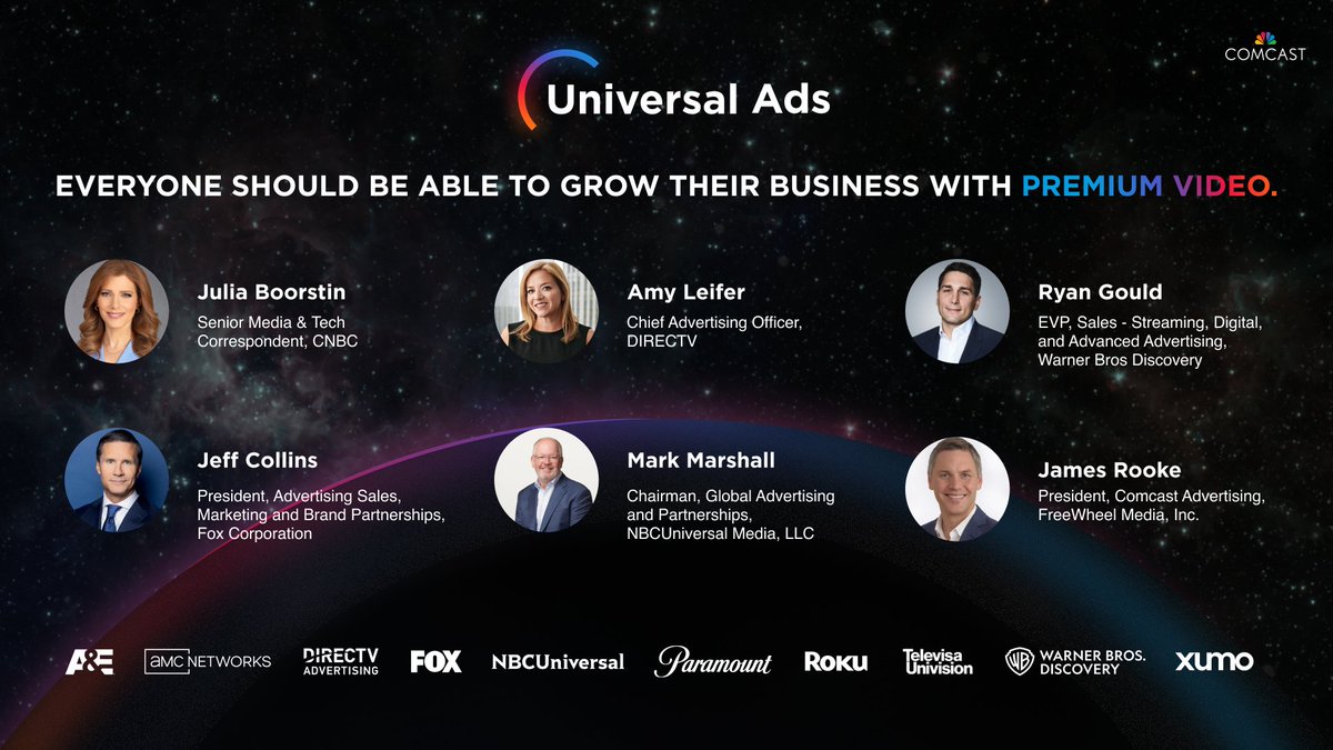 Universal_Ads's tweet photo. Don't miss the Universal Ads main stage panel at #CES2025 moderated by CNBC's Julia Boorstin on Wednesday morning where we will hear from several of the launch partners speak to the need for simplicity in premium video advertising. Details: https://t.co/K32FbnjOec https://t.co/b9zCwHtjyW