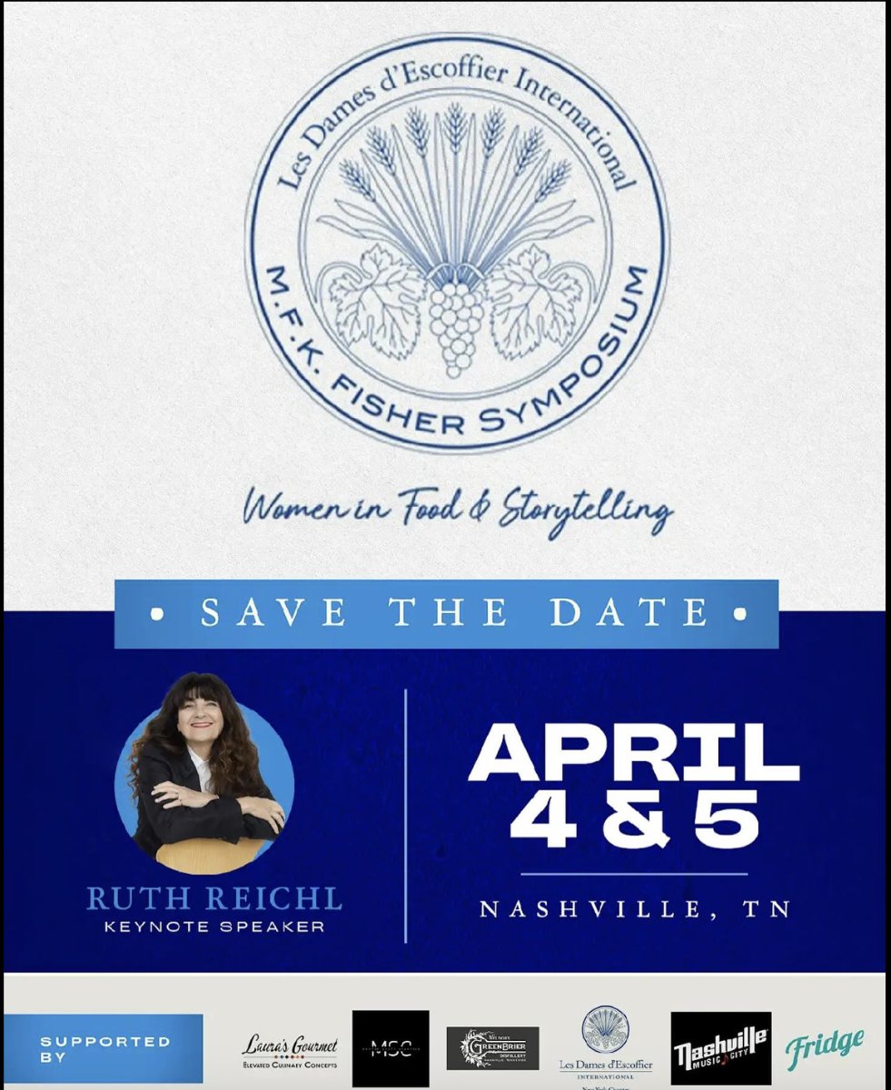 Mark your calendars: Registration opens January 15, 2025, for the inaugural M.F.K Fisher Symposium for Women in Food &amp; Storytelling this spring in Nashville, April 4-5, 2025.

For more info: ldei.org.⁠