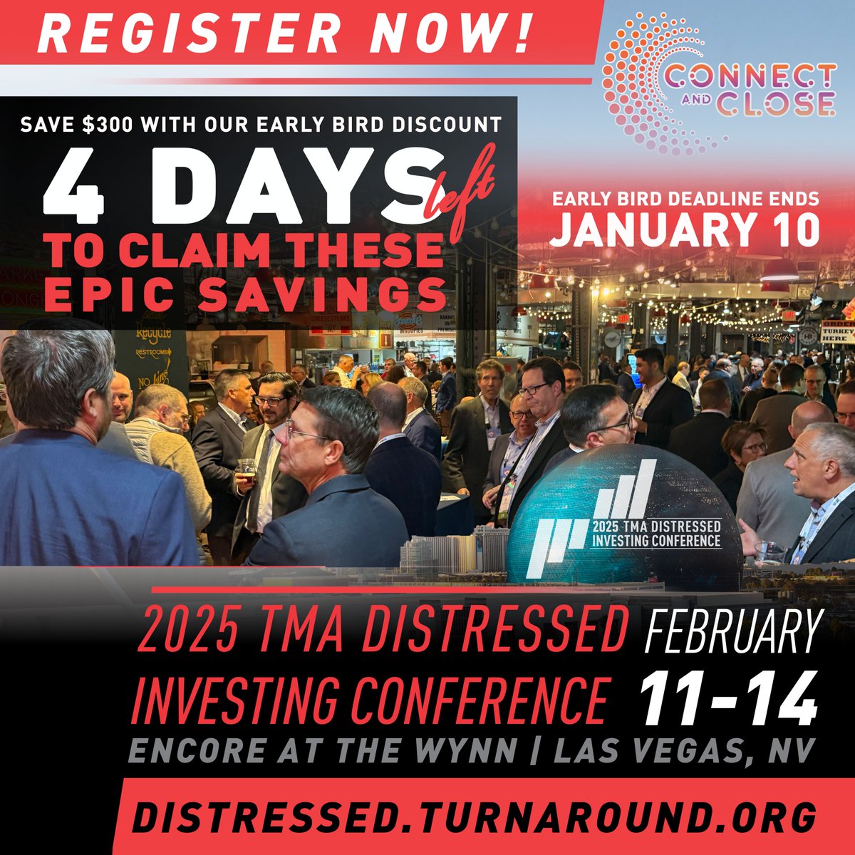 Secure your spot at the 2025 Distressed Investing Conference! What’s in it for you? Unmatched networking, exclusive insights into distressed investing trends, and the best deals and dealmaking in Las Vegas. Register by Fri, Jan 10 and save! Don’t miss out: distressed.turnaround.org