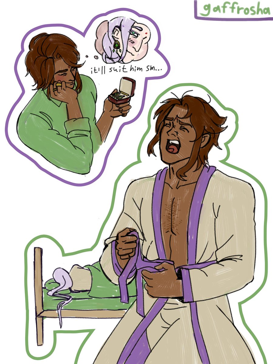 gaffrosha_'s tweet image. me: i hate oc×canon
also me when @Qira_Deres created that jewel of a man: AYOOOOOOO LETS GOOOOO