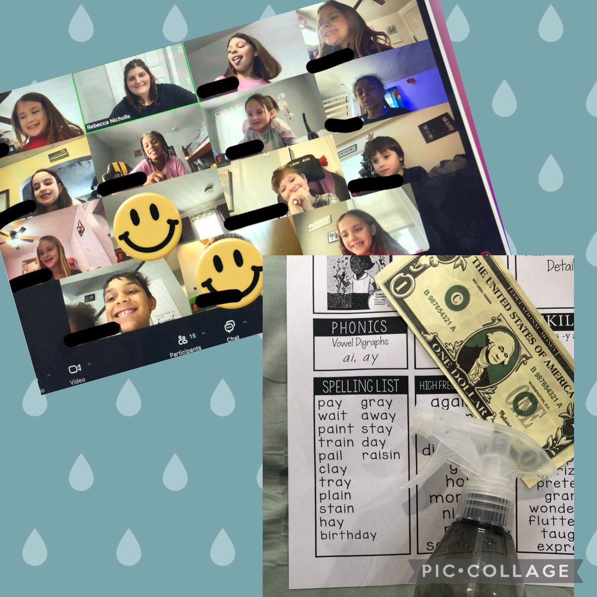 Great virtual participation today as we learned about vowel teams- “ai like rain” and “ay like pay” words- and solved 2 digit word problems together ❄️