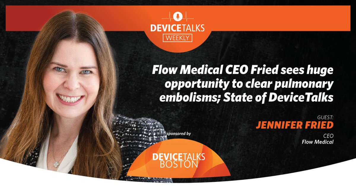 DeviceTalks (@devicetalks) on Twitter photo In this episode of the #DeviceTalksWeekly podcast, <a href="/GoFlowMedical/">Flow Medical</a> CEO Jennifer Fried tells Host Tom Salemi the story of the #MedTech startup that recently closed on a $5M seed round. The story checks all the boxes of a great MedTech story.
LISTEN HERE: devicetalks.com/flow-medical-c… In this episode of the #DeviceTalksWeekly podcast, <a href="/GoFlowMedical/">Flow Medical</a> CEO Jennifer Fried tells Host Tom Salemi the story of the #MedTech startup that recently closed on a $5M seed round. The story checks all the boxes of a great MedTech story.
LISTEN HERE: devicetalks.com/flow-medical-c…