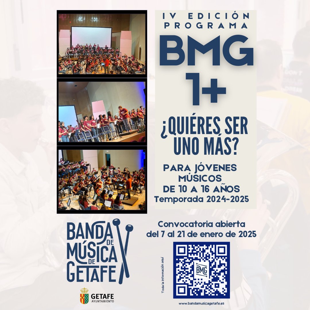 Ya está aquí la IV Edición de BMG 1+ ¿QUIERES SER 1+?

✨ Para jóvenes de 10 a 16 años que cursen estudios musicales.
✨ Vive la experiencia de tocar con otros chicos y chicas que comparten tus mismas inquietudes musicales.
📲 Más información en nuestra web

#BMG1+ #Confluencias