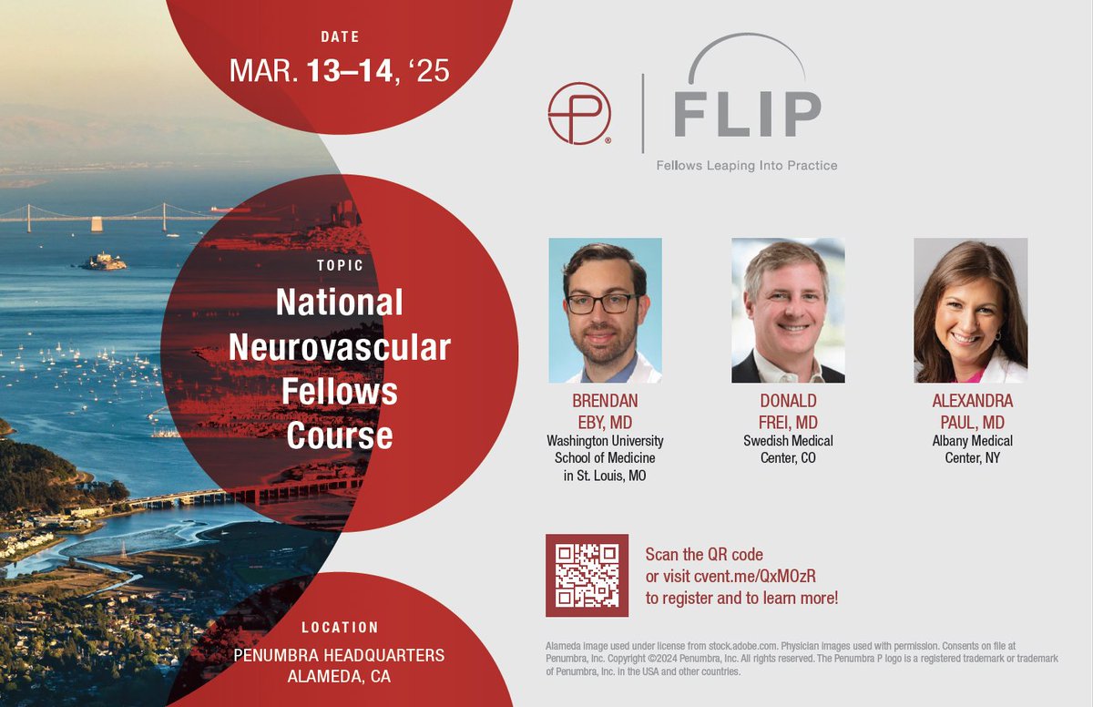 Penumbra Neuro (@penneuro) on Twitter photo Our 8th(!) annual National Neurovascular Fellows Course at Penumbra HQ is on March 13-14! Join Drs. <a href="/NeuroIntervener/">Brendan Eby, MD</a>, <a href="/donfreimd/">Donald Frei</a>, & <a href="/AlexandraPaulMD/">Alexandra Paul</a> as they share their techniques at this comprehensive course. Register at: cvent.me/QxMOzR #FellowsLeapingIntoPractice Our 8th(!) annual National Neurovascular Fellows Course at Penumbra HQ is on March 13-14! Join Drs. <a href="/NeuroIntervener/">Brendan Eby, MD</a>, <a href="/donfreimd/">Donald Frei</a>, & <a href="/AlexandraPaulMD/">Alexandra Paul</a> as they share their techniques at this comprehensive course. Register at: cvent.me/QxMOzR #FellowsLeapingIntoPractice