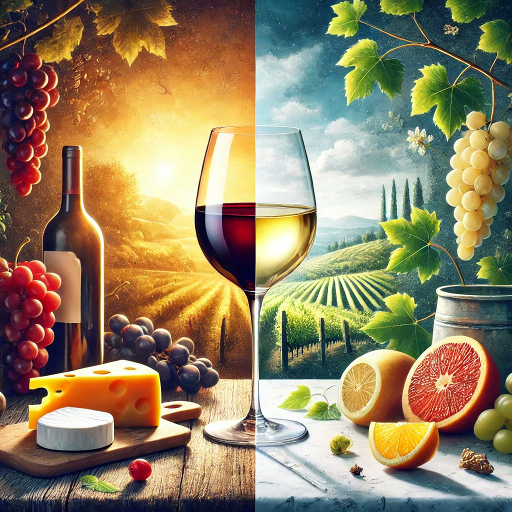 Taitinger's tweet image. We asked AI to compare white and red wine. This is what it created. Do you agree? 
#ai #wine @WineReviewOnlin @WineEnthusiast