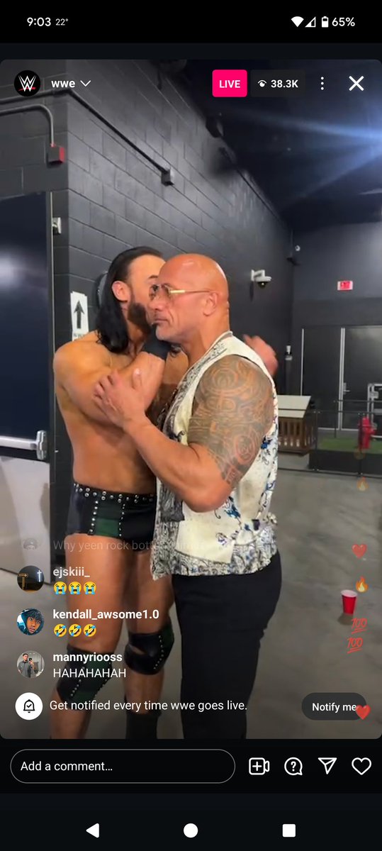 Rsqweezy's tweet photo. @MrSantiZap no one talking about the rock on IG live chopping it up with Drew https://t.co/kVCxm6nicG