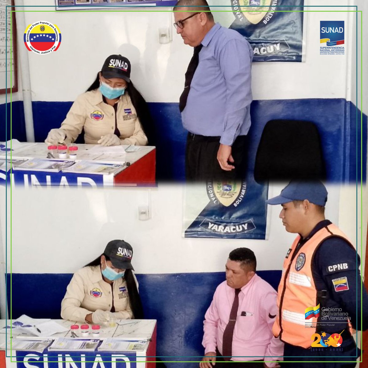 Desde el terminal de pasajeros del Municipio Independencia el equipo de la SUNAD en conjunto con el PNB en el Marco del Dispositivo Navidades Seguras 2024 desarrollan Aplicación de Pruebas de Orientación Toxicologica a conductores de transporte público