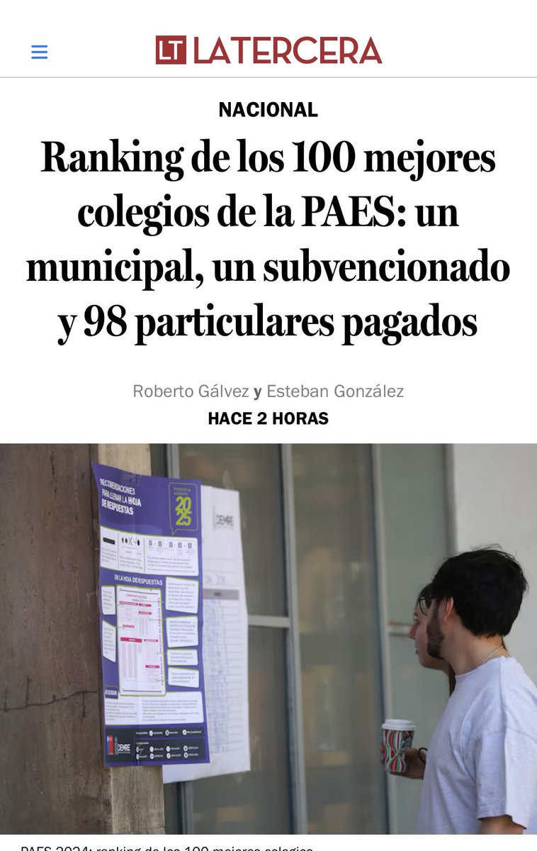 Resultado de la destruccion de los liceos público de excelencia como el Instituto Nacional. Los geni