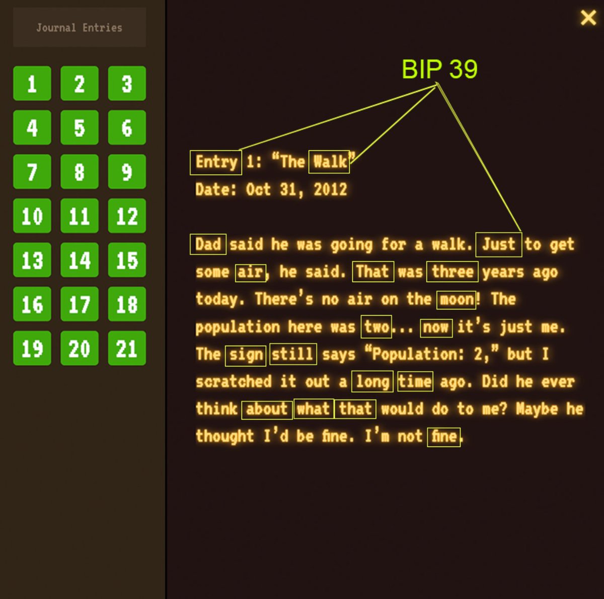 joollisy's tweet photo. @ralfthechef @ralfthechef , maybe you can remember more clues? While reading your journal, I found 180  words that could be part of your seed phrase. That's 1.2143953109659426e+36 possible combinations.
Justice must prevail, but it may take years to get to the red pineapple. https://t.co/TyqQxGEESj