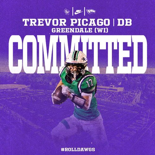 Trevor Picago (@tpicago1107) on Twitter photo Very blessed to announce my commitment to <a href="/UWSPFootball/">UWSP Football</a>
Thank you to everyone who has helped me on this journey. <a href="/shaunb8/">Shaun Behrend</a> <a href="/UWSPCoachCoop/">Cooper Kennedy</a> <a href="/CoachVenne/">Coach Venne</a> Very blessed to announce my commitment to <a href="/UWSPFootball/">UWSP Football</a>
Thank you to everyone who has helped me on this journey. <a href="/shaunb8/">Shaun Behrend</a> <a href="/UWSPCoachCoop/">Cooper Kennedy</a> <a href="/CoachVenne/">Coach Venne</a>