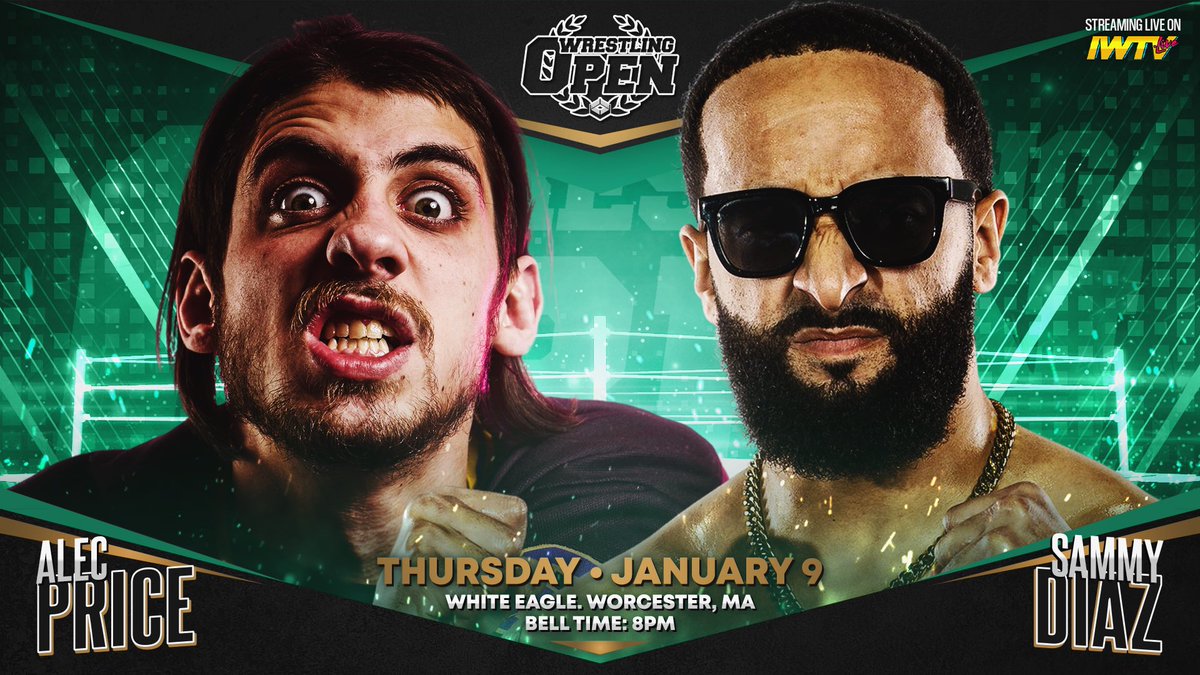 WrestlingOpen's tweet photo. 🚨 BANGER ALERT 🚨

@ThePrizeCityOG faces off with the hitter of The Church of Greatness @SammyDiazJr!

THURSDAY

Only three chances left to see Open at the White Eagle!

🎟️: $10 at the door https://t.co/LItLc4wKom