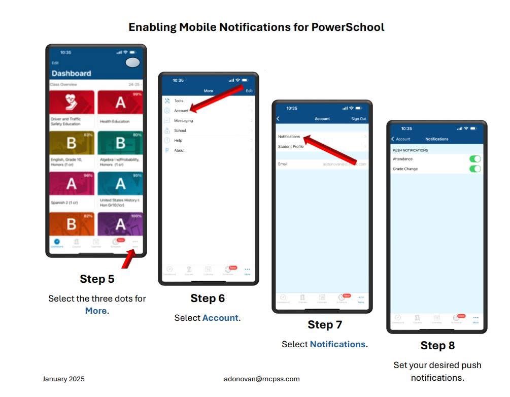 MCPSS Teachers, Parents, Students: Here are instructions to access grades and attendance from your phone. 

#BeeTheImpact #growingGREATNESS #TeamMCPSS