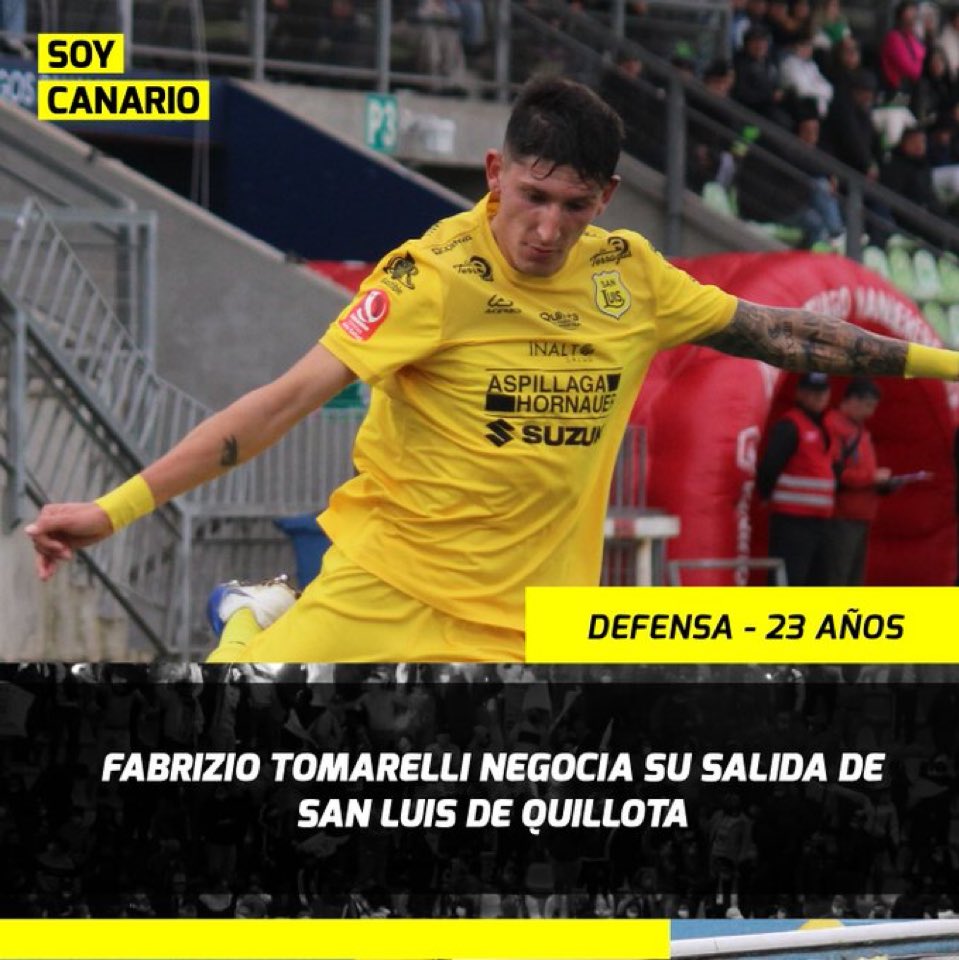 RodrigoQta's tweet image. ⚽️🇨🇱 LO HUBIERAN PUESTO EN LA BOLETA
Fabrizio Tomarelli (23|🇨🇱) tiene conversaciones con #ULaCalera , club propiedad de los ex dueños del canario 🇦🇷 En #SanLuis insisten que las ofertas deberían llegar al club y no directo a sus jugadores. @soycanario tiene los detalles 🔍
