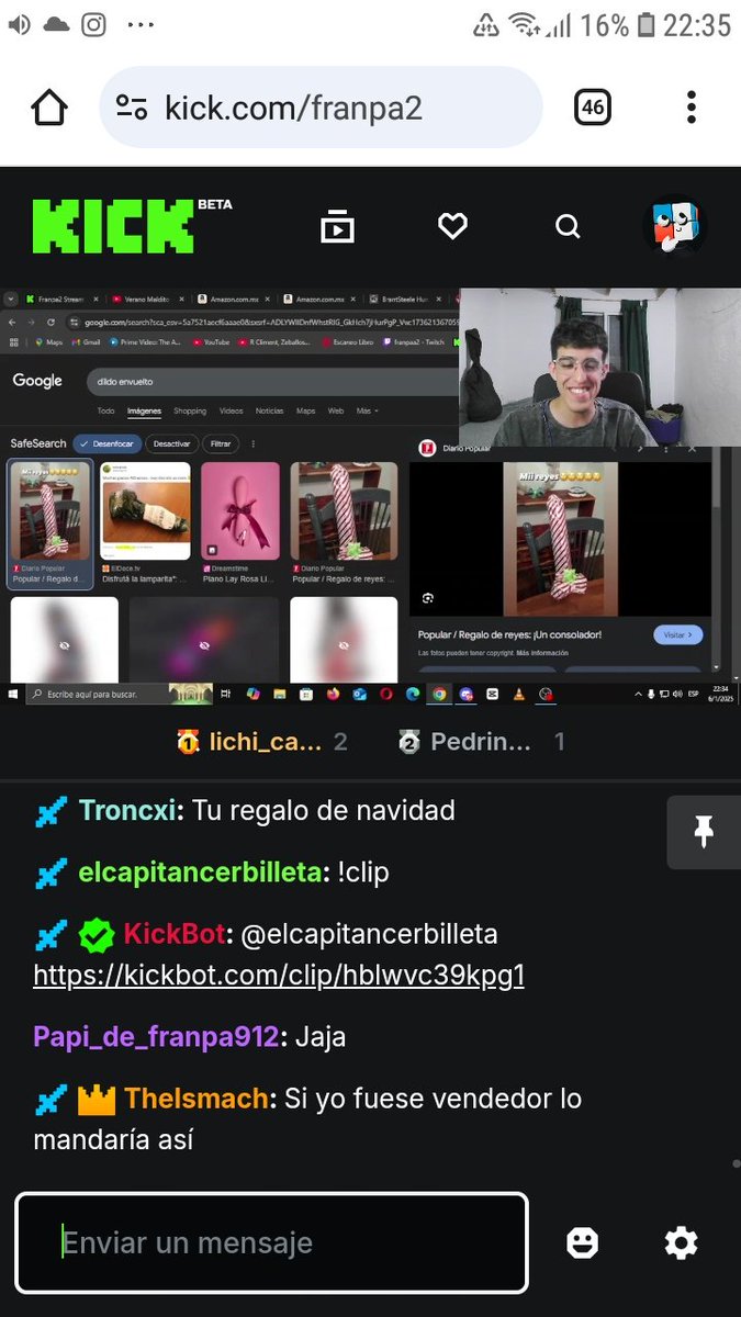 El streamer <a href="/FRANPA222/">ELFRANPA</a> es adicto a los dildos @mili