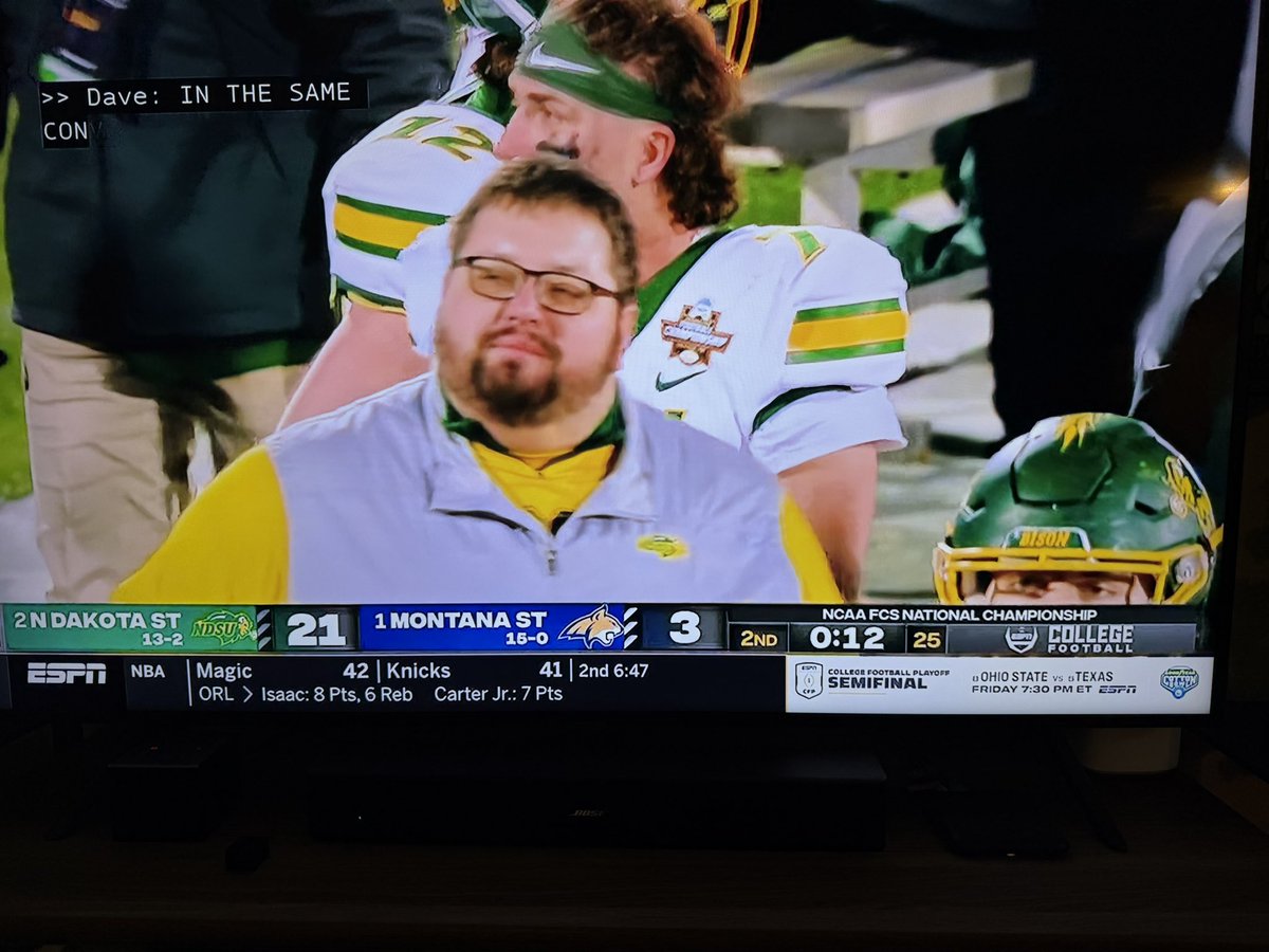DesaStoneEdS's tweet photo. Grateful that we have a snow day tomorrow so that we can stay up late to watch our guy @MisterLilly and @NDSUfootball win the championship!! #NDSU #MakingUsProud https://t.co/02LkLWixRi