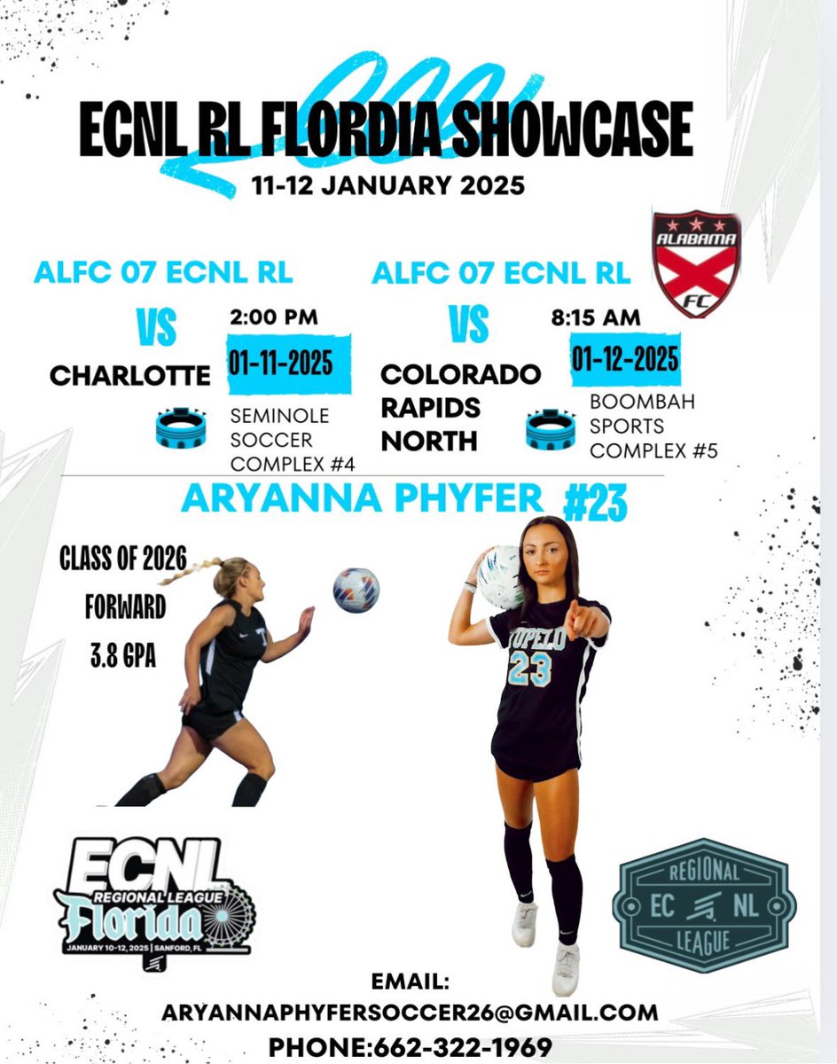 Uncommitted 2026 Forward, Alabama FC 06/07 ECNL RL