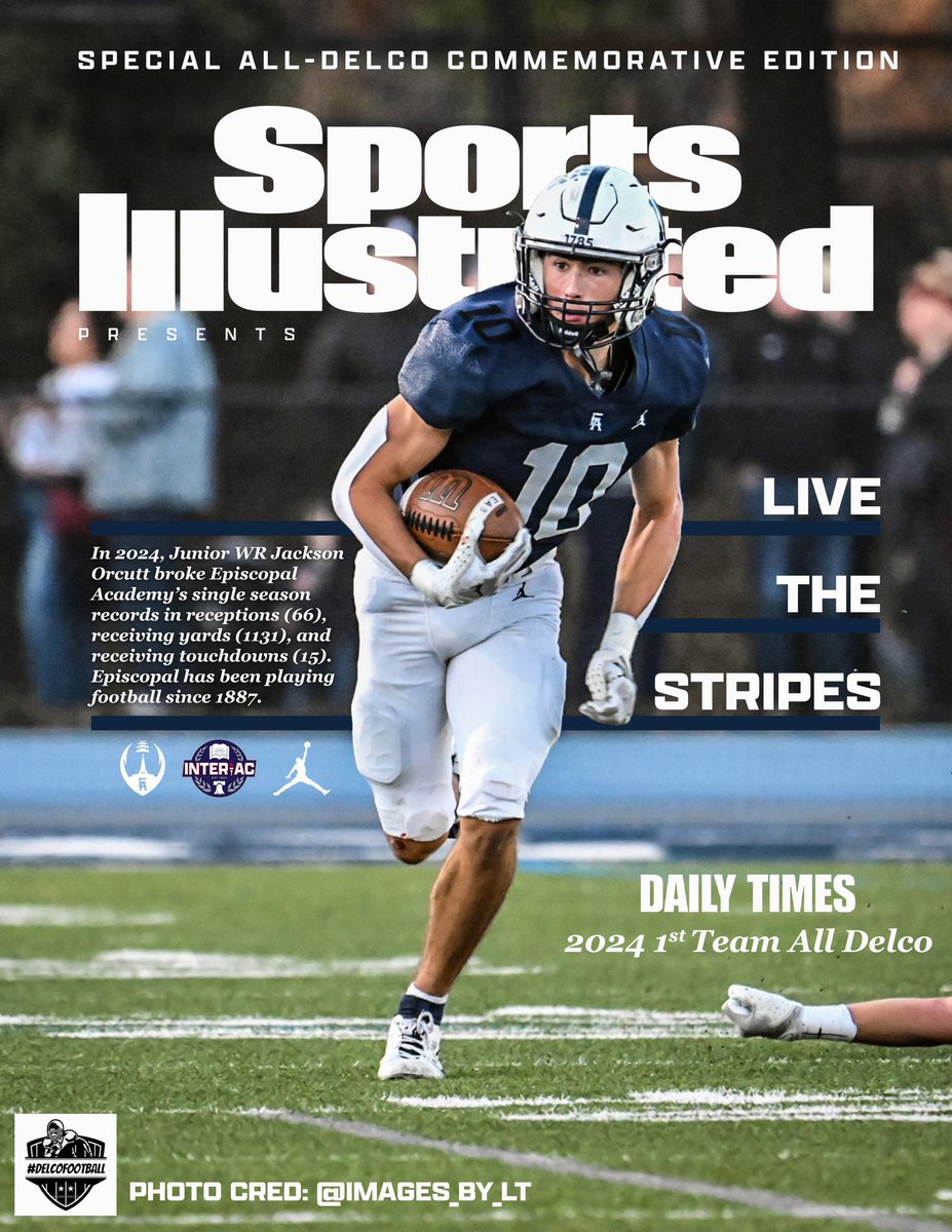 Jackson Orcutt was named 1st Team All Delco following his junior season where he lead Delaware County in receiving yards! 🥇
#wEAre | #LiveTheStripes