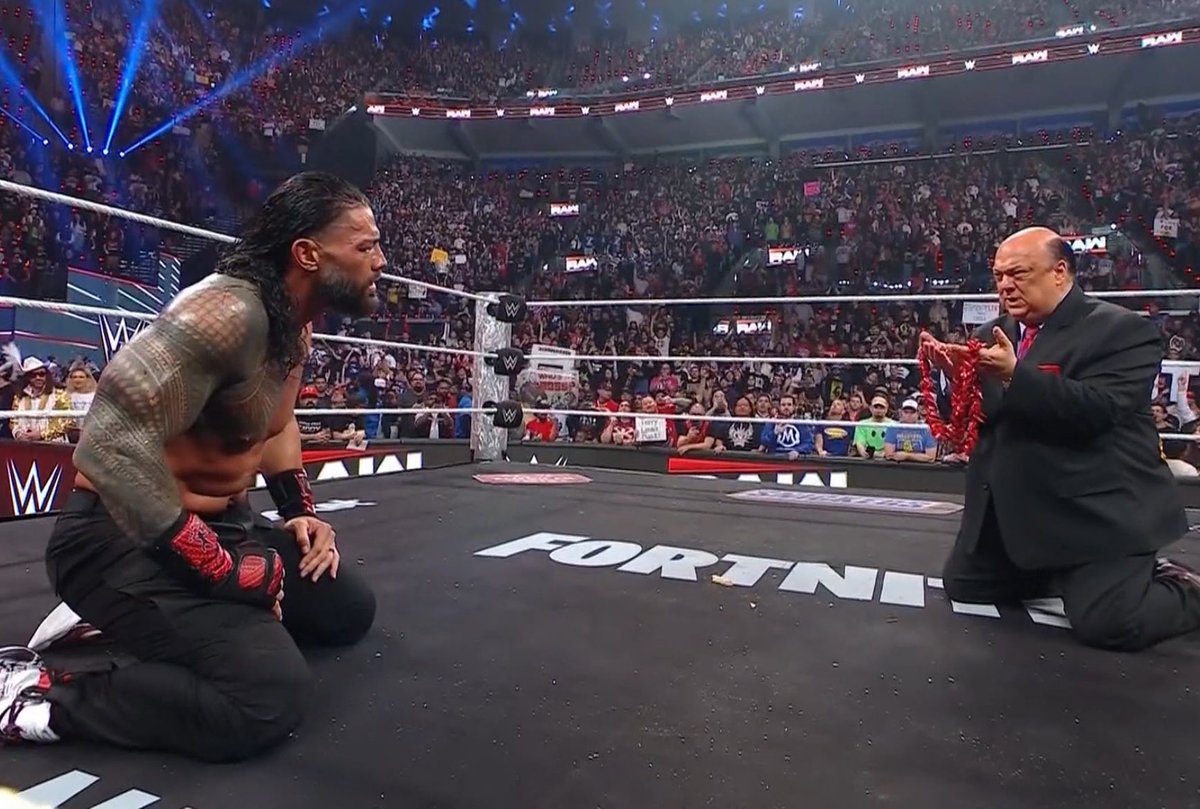 WWEUK's tweet photo. Here’s your winner, THE OTC @WWERomanReigns! ☝️ #RawOnNetflix https://t.co/A2XrR7RswP