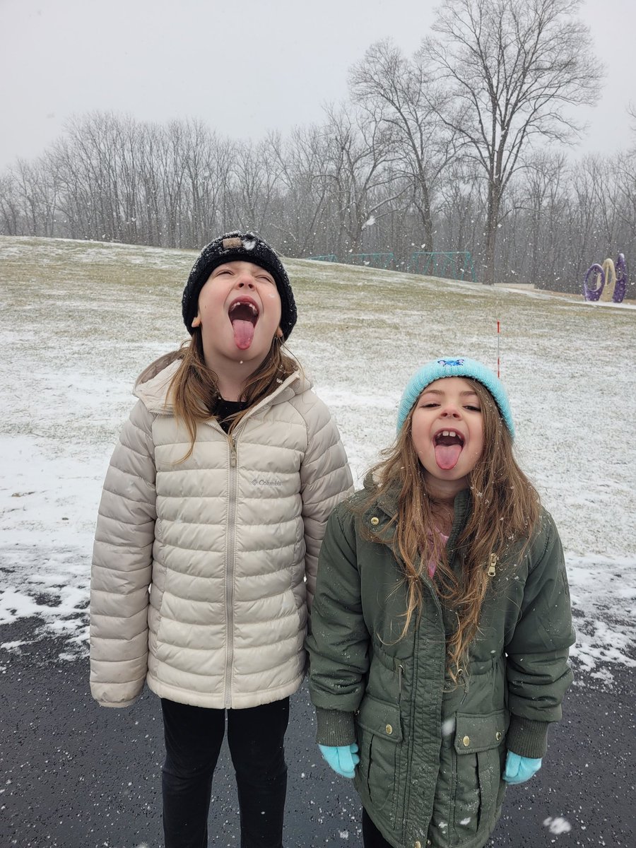 Catching❄️ snowflakes❄️ at recess!