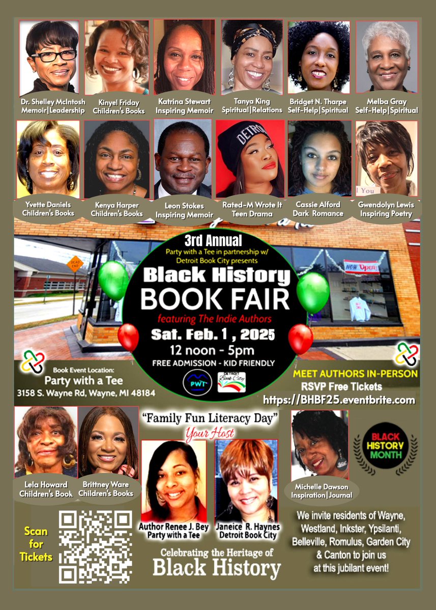 ✨The Indie Author Showcase✨ A family-fun day…celebrating Black History with 15 local writers.  Black written books are crucial to our cultural existence and we’re thriving to keep literacy alive in Metro Detroit.🎯 Be there! BHBF25.eventbrite.com #detroitbookcity