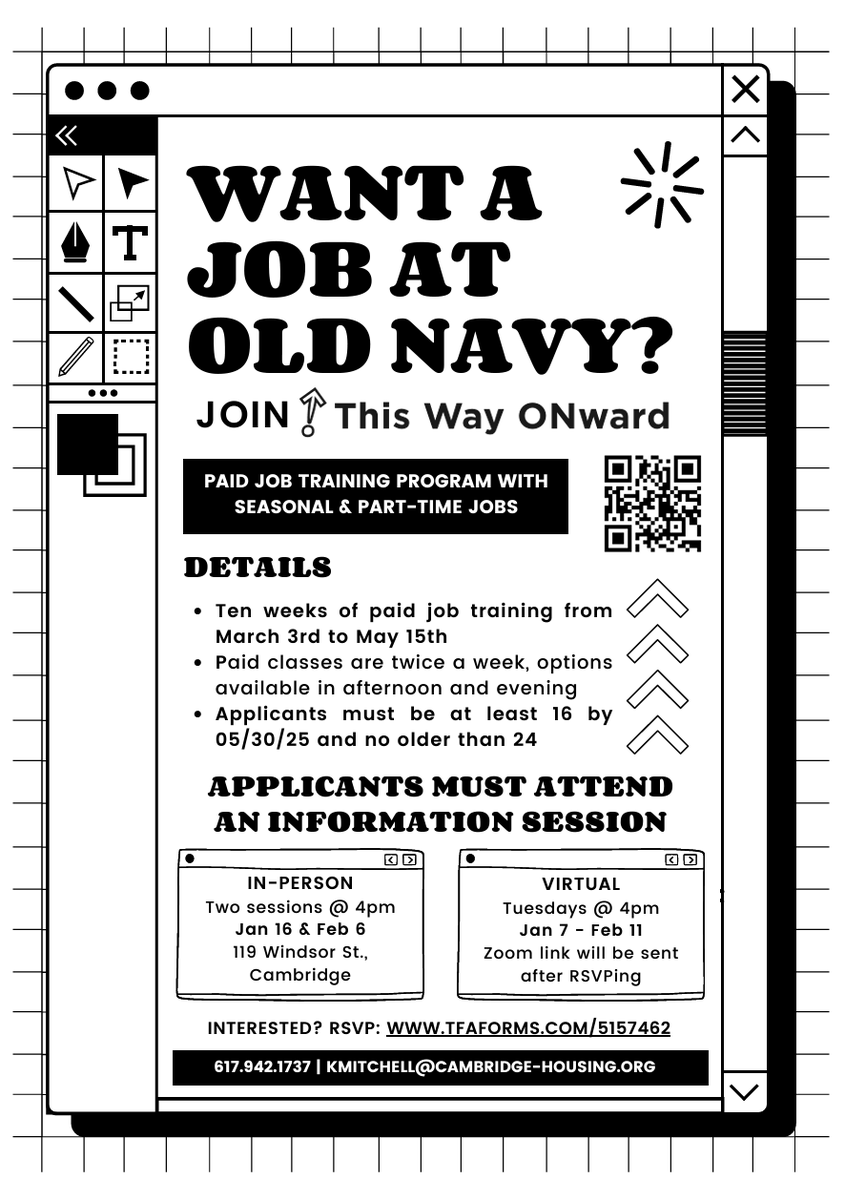 ThisWayONwardMA's tweet photo. #HappyNewYear2025 🎇 We are now recruiting for this year's This Way ONward paid job training program with Old Navy! Attend an info session to learn more about our program and how to sign up at: https://t.co/Hu2i9S6ssE https://t.co/XRFIfcWRh5