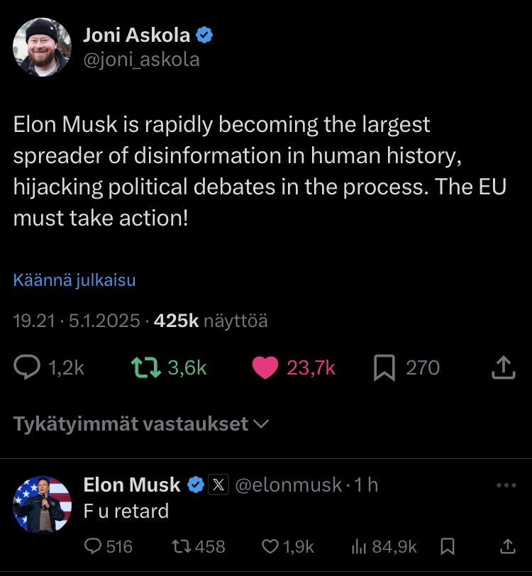 What a fucking child you are, Leon

#TeamAskola <a href="/elonmusk/">Elon Musk</a>