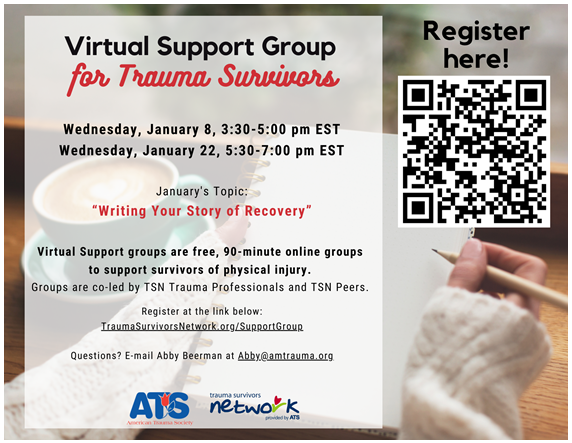 NYULHLI_Trauma's tweet photo. 🌷You're invited to this month's @TraumaSurvivors Network Virtual #supportgroup.  Register here: https://t.co/k44aLv6Xga or scan the QR code below.   

#survivorship #support https://t.co/n7JfybQ4ua