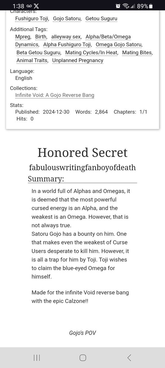 Posting the second story for the <a href="/Gojovoidbang/">InfiniteVoidBang</a> paired with the amazing <a href="/CalZodiac17/">CalZone</a> !!!