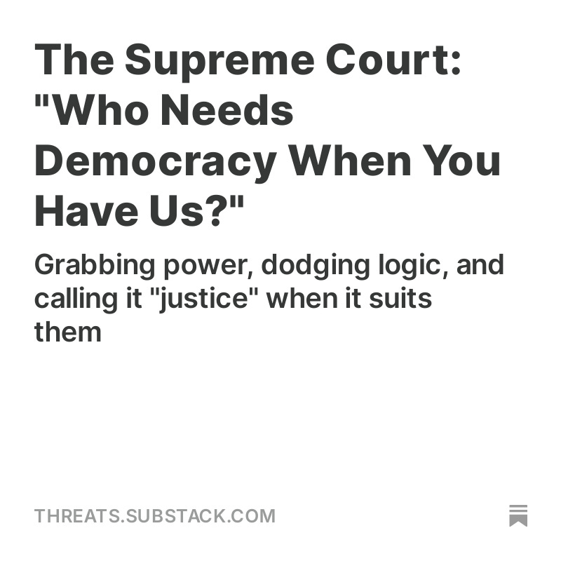 kurteichenwald's tweet photo. The Chief Justice's whines about criticism of the court - but it should be more. The court is seizing power from Presidents, Congress, States, agencies, citizens - following no coherent  judicial philosophy other than worshiping its own authority.  https://t.co/GNqRb1NrYI https://t.co/GzxEQt5WI3
