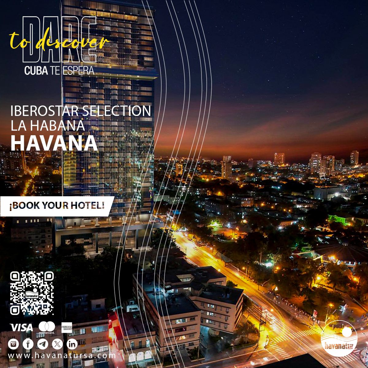 HavanaturCuba's tweet photo. #HavanaturNews 🏨 You can now book from our online sales site starting January 15 for the highest hotel in #Cuba 🇨🇺 
#bookhere 👉 https://t.co/D39m20ASC8 https://t.co/HiVdAkxJIq