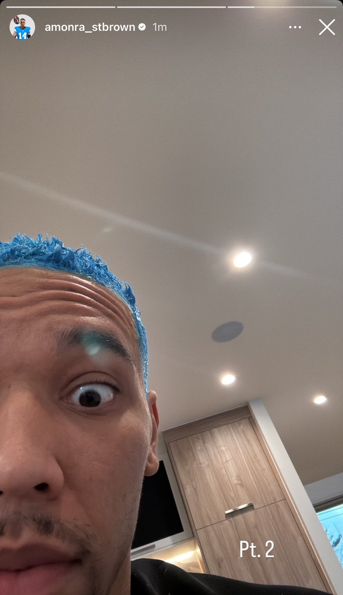 AMON-RA ST. BROWN IS BRINGING BACK THE BLUE HAIR FOR THE PLAYOFFS 

👀👀👀

#OnePride