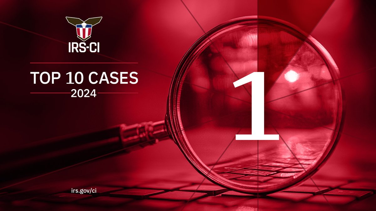 #2024Top10
Announcing the #IRSCI top case of 2024:

0️⃣1️⃣ A financial program manager for the Army received a 15-year prison sentence for using her position to steal over $108 million from a grant program designed to provide services to military families.

irs.gov/compliance/cri…