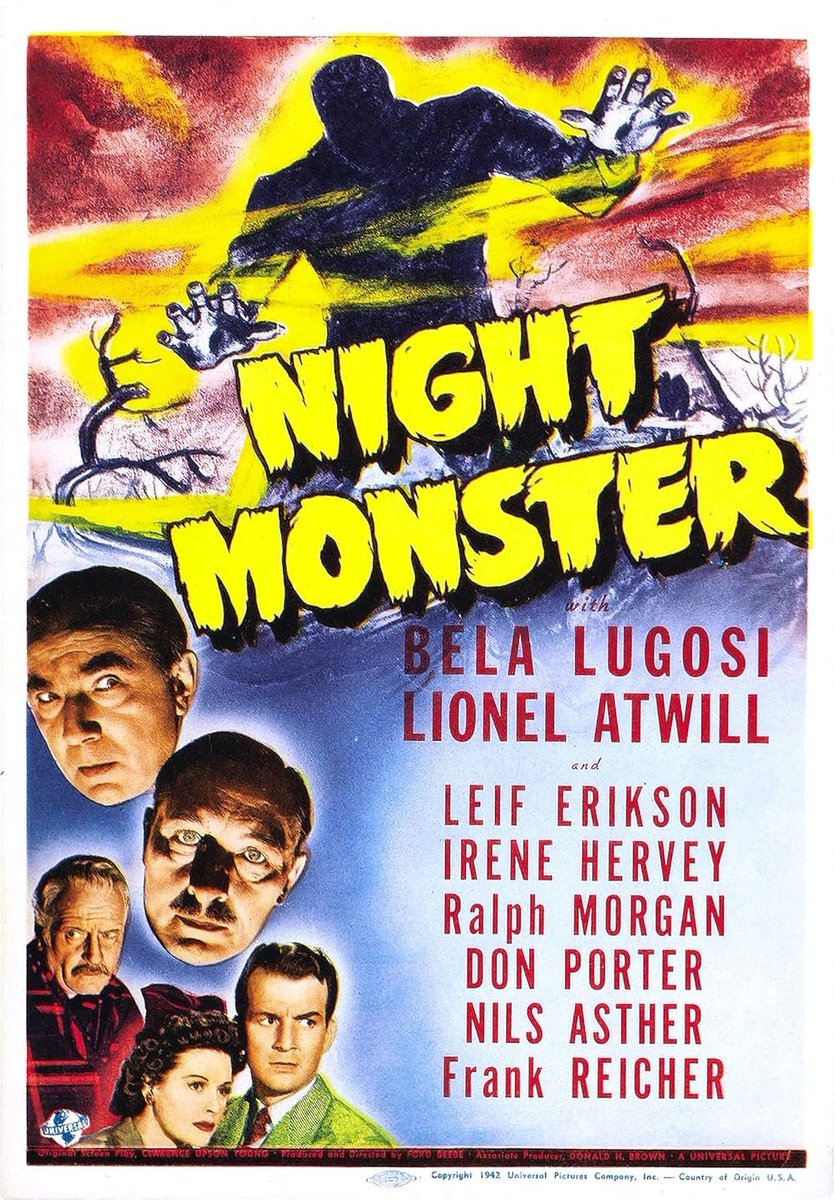 SirCophagus_OG's tweet image. Monogram Monday

"Night Monster", a Universal Studios mystery with an unseen killer after an experiment goes wrong. Featuring Bela Lugosi, Lionel Atwill, and seems to be a loose remake of "Doctor X" with eerie atmosphere.  

#MonogramMonday #ClassicMystery #SirCophagus