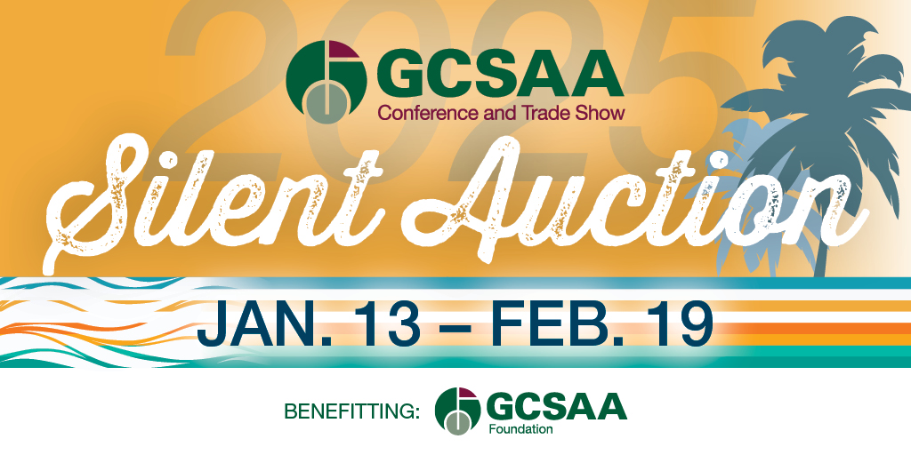 GCSAA's tweet image. The 2025 @GCSAAConference Silent Auction,  featuring items for you and your course and benefitting the @GCSAAFoundation, goes live Jan. 13. Preview items now and check back often as new items are added weekly. The auction closes at 1 p.m. EST on Feb. 19. bit.ly/2025-cts-silen……